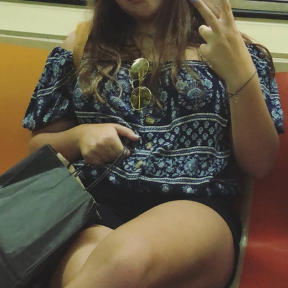 Blue off the shoulder top